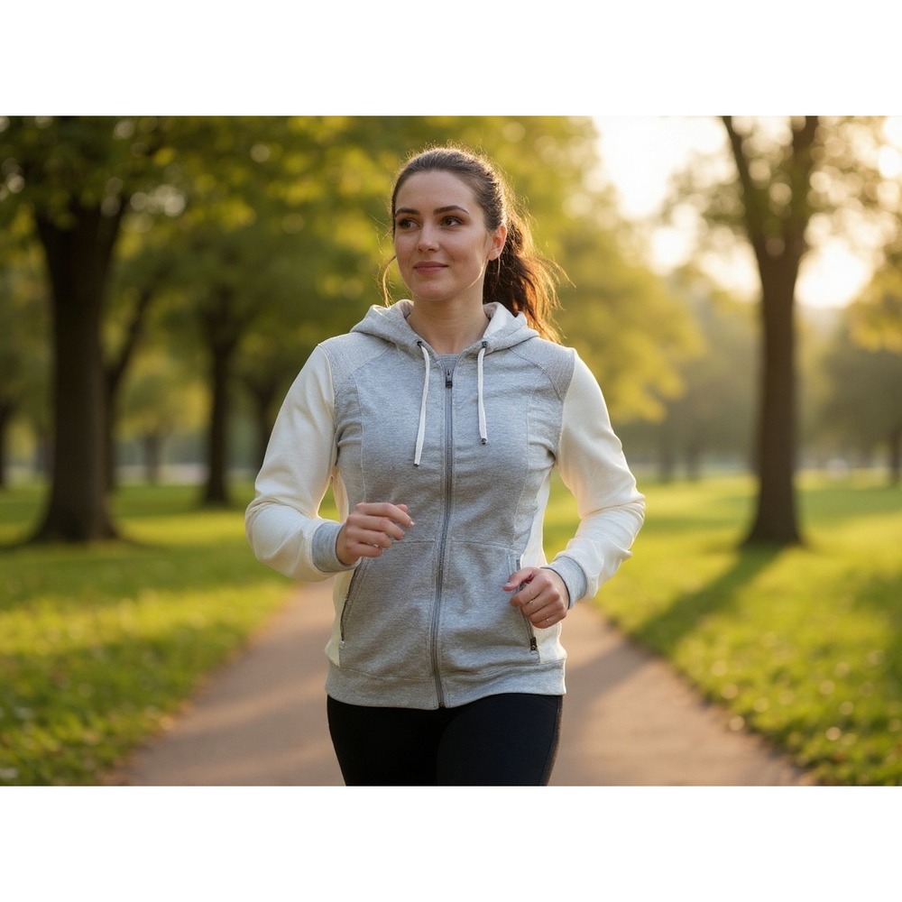 The North Face Womens Zip Up‎ Hooded jacket Gray White Athletic Comfort Size XXL